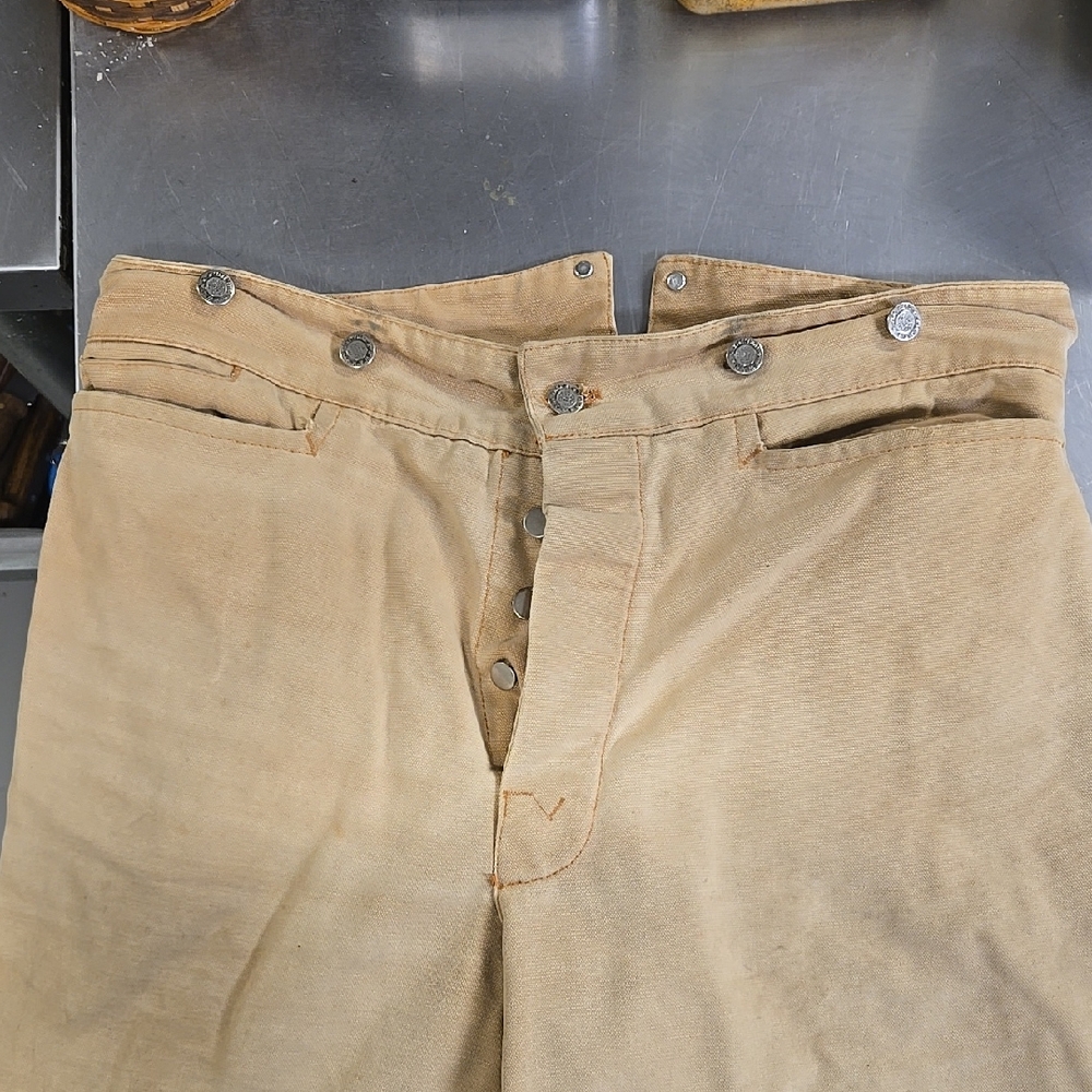Men's Tan Pants Wah Maker Vintage Faded Canvas Pants Waist 36 - Picture 2 of 11